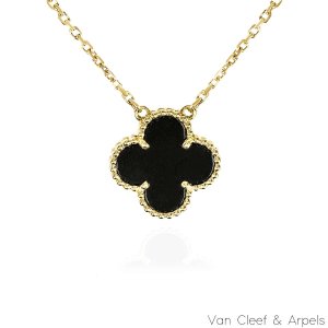 Van Cleef & Arpels Yellow Gold Onyx Vintage Alhambra 